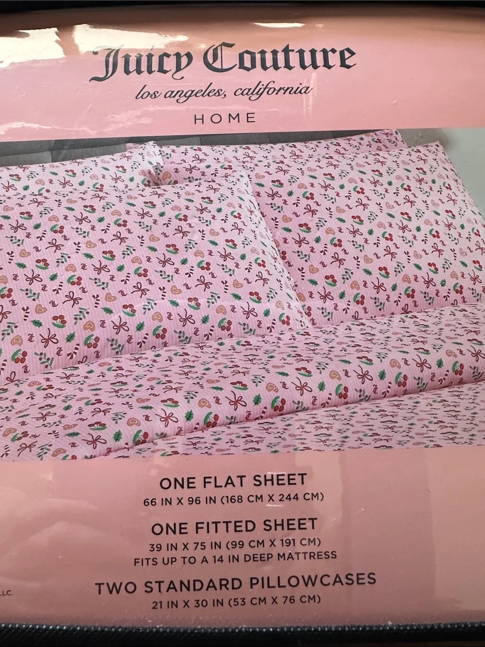 Juicy Couture Pink Floral Twin Sheet Set
